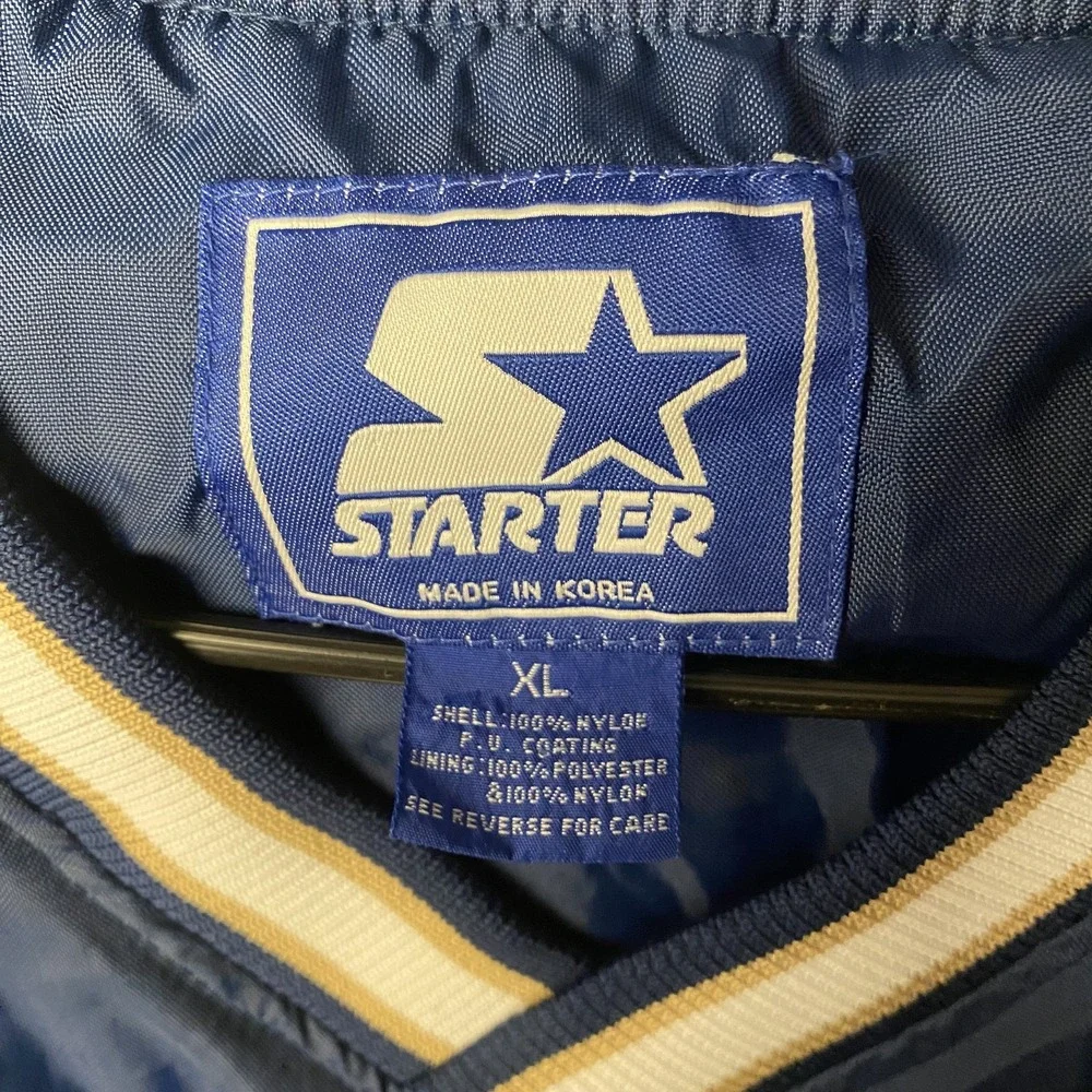 Starter XL Notre Dame Fighting Irish Windbreaker Blue Nylon Pullover READ